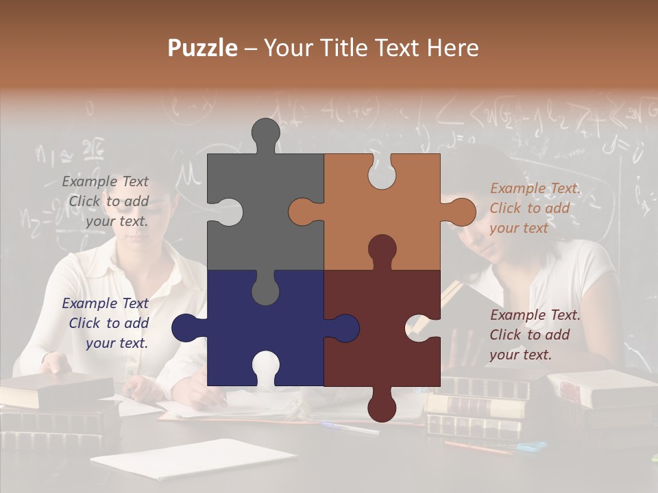 College Students Studying PowerPoint Template