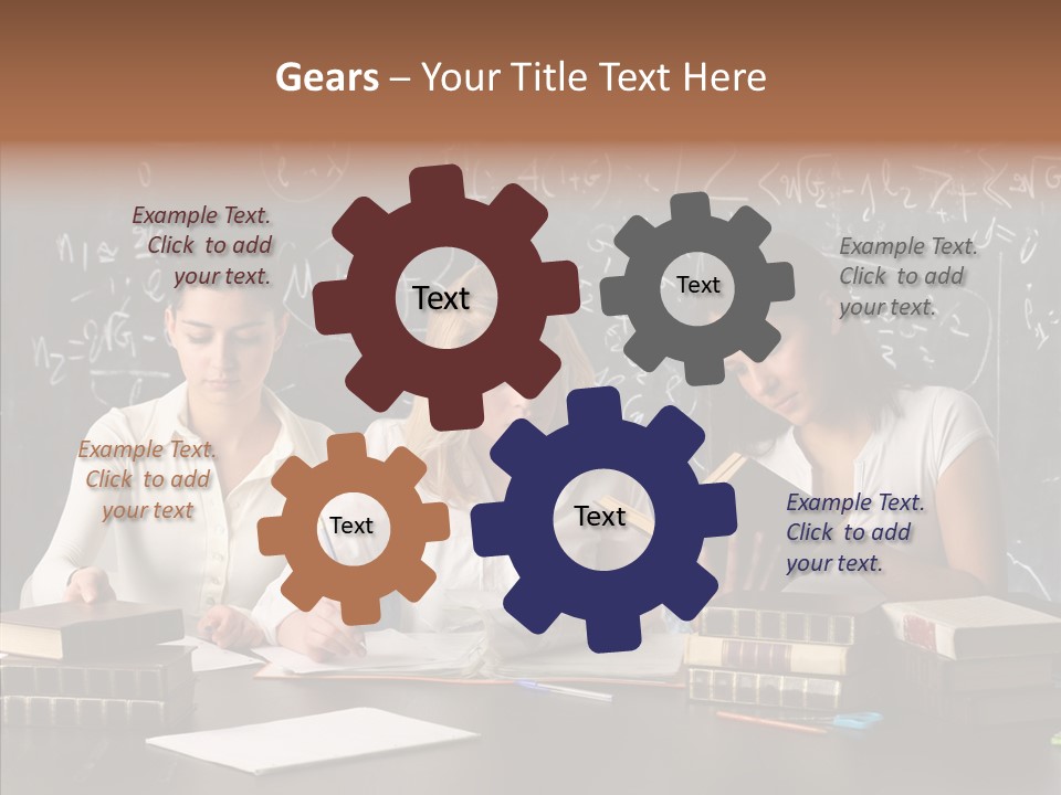College Students Studying PowerPoint Template