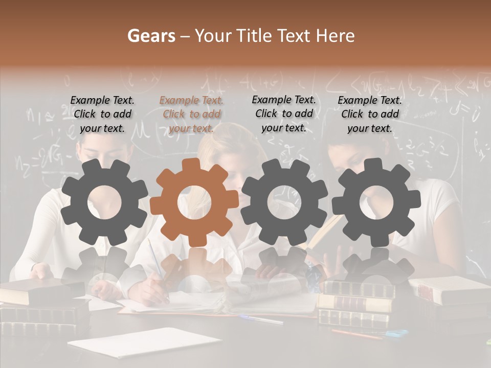 College Students Studying PowerPoint Template