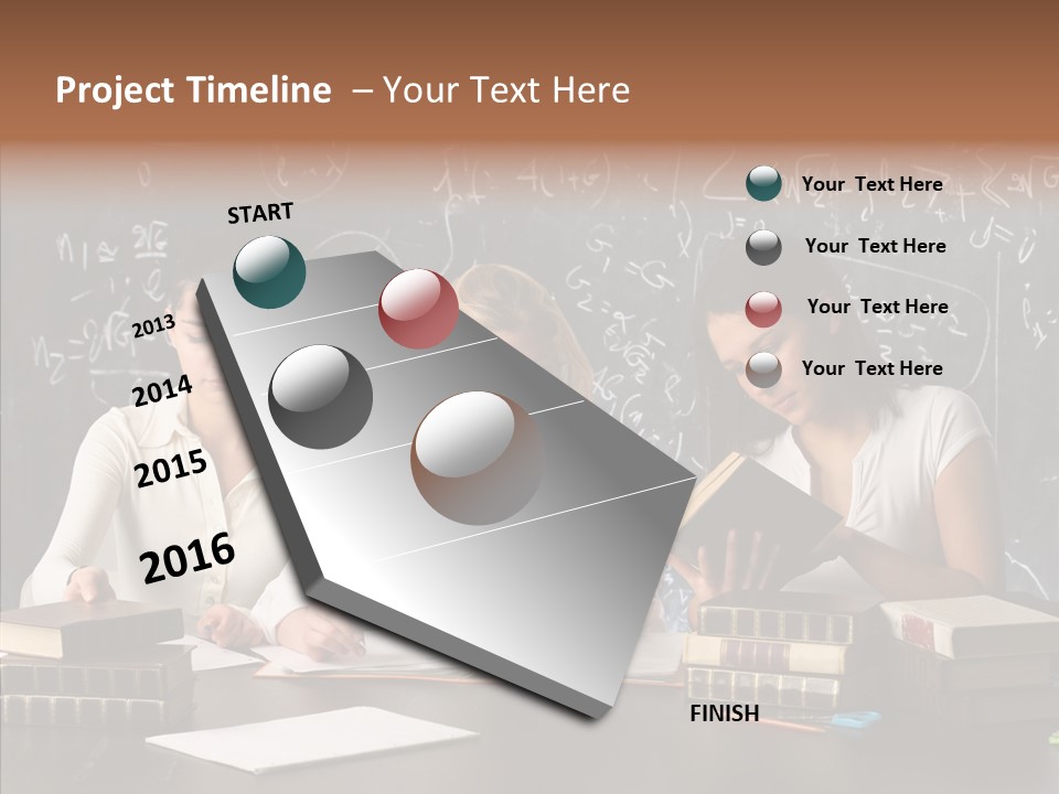 College Students Studying PowerPoint Template