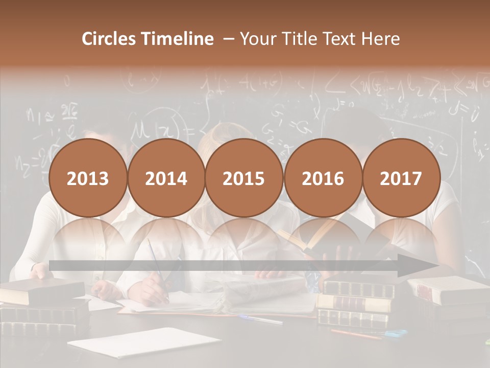 College Students Studying PowerPoint Template