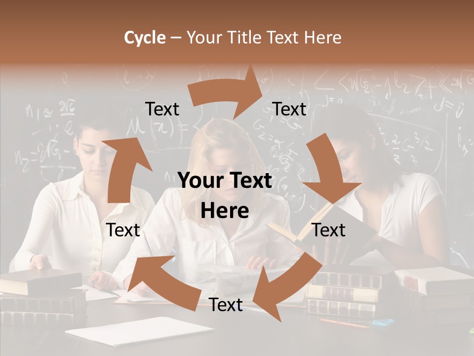 College Students Studying PowerPoint Template