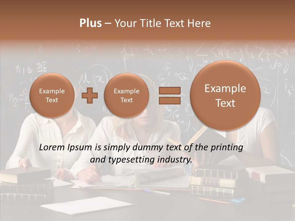 College Students Studying PowerPoint Template