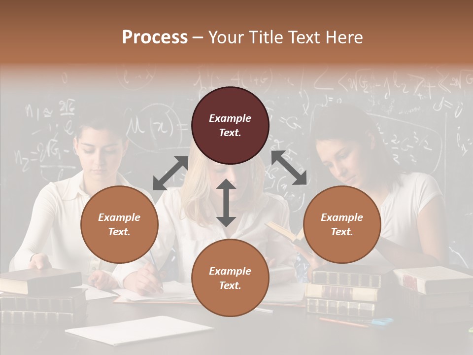 College Students Studying PowerPoint Template