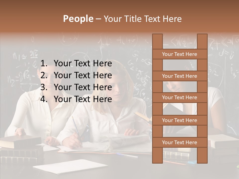 College Students Studying PowerPoint Template