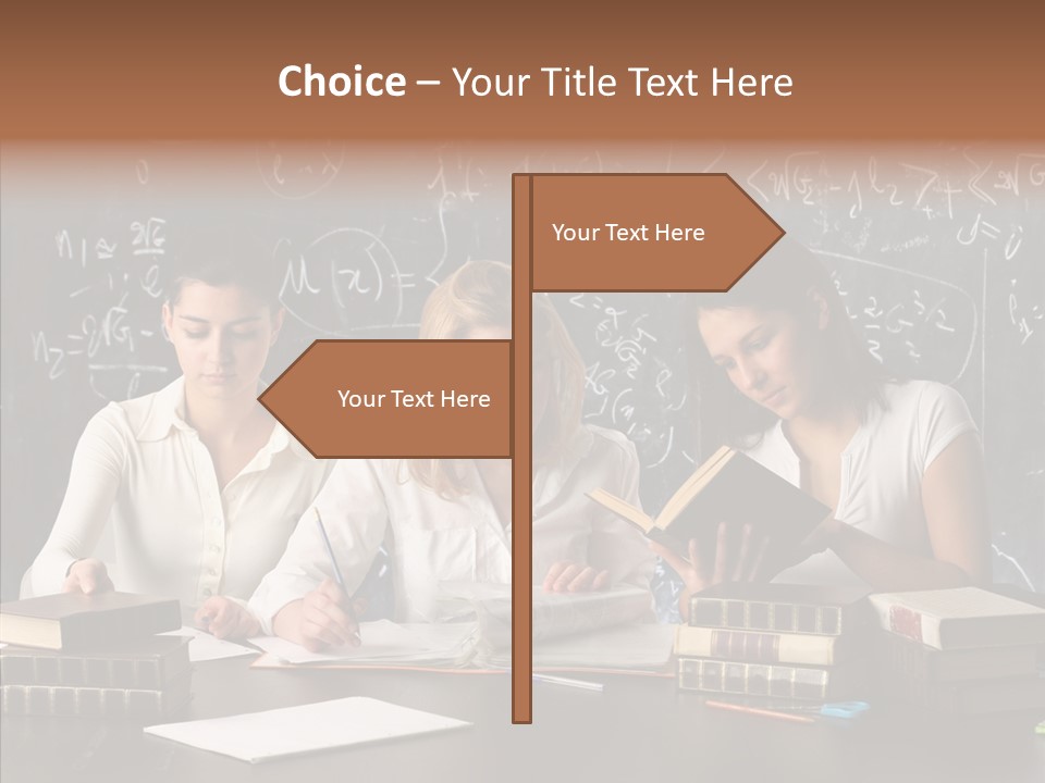 College Students Studying PowerPoint Template
