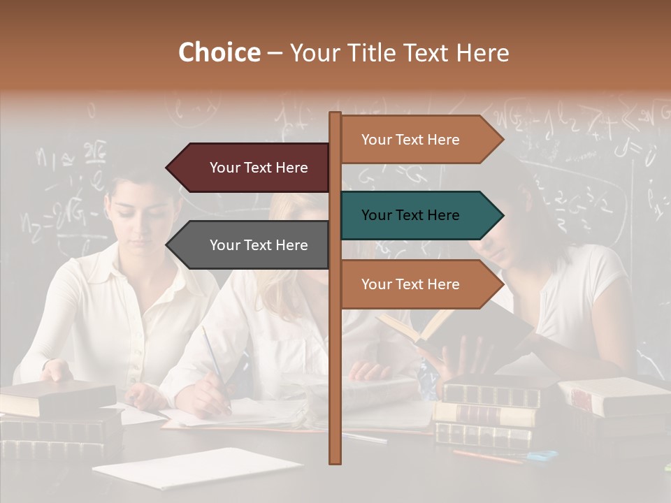 College Students Studying PowerPoint Template