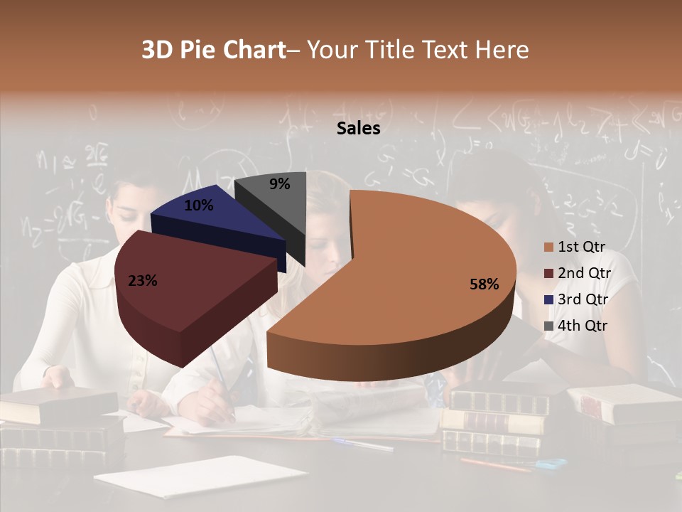 College Students Studying PowerPoint Template