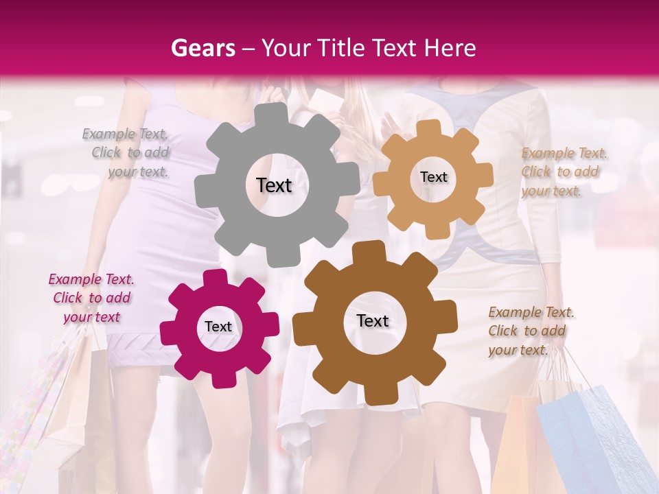 Girls Shopping PowerPoint Template