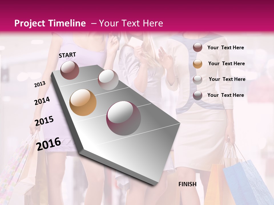 Girls Shopping PowerPoint Template