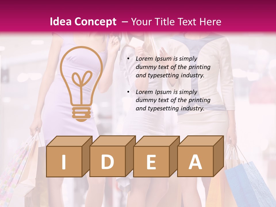 Girls Shopping PowerPoint Template
