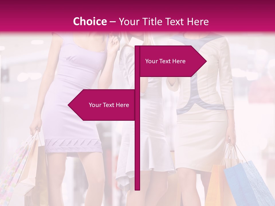 Girls Shopping PowerPoint Template