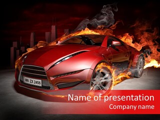 Fire Car PowerPoint Template