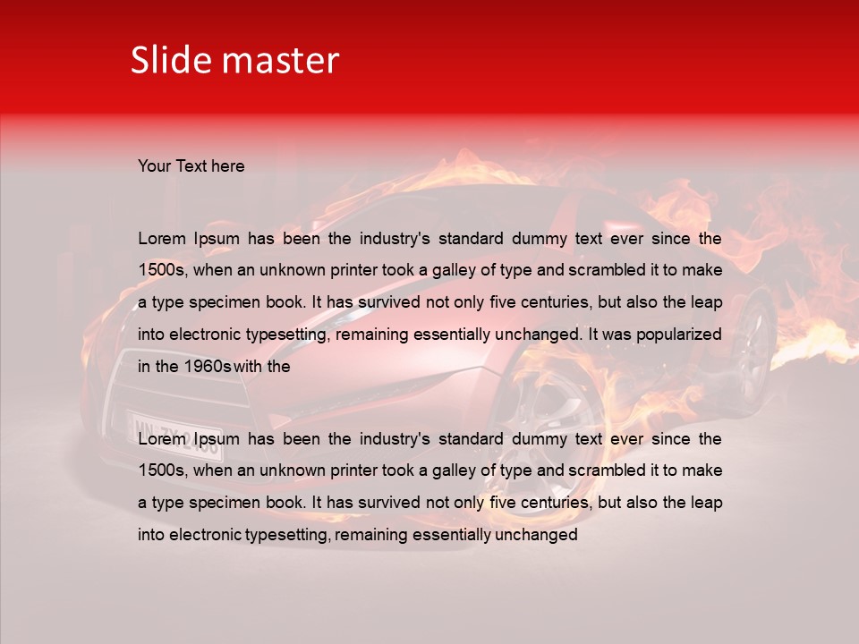 Fire Car PowerPoint Template