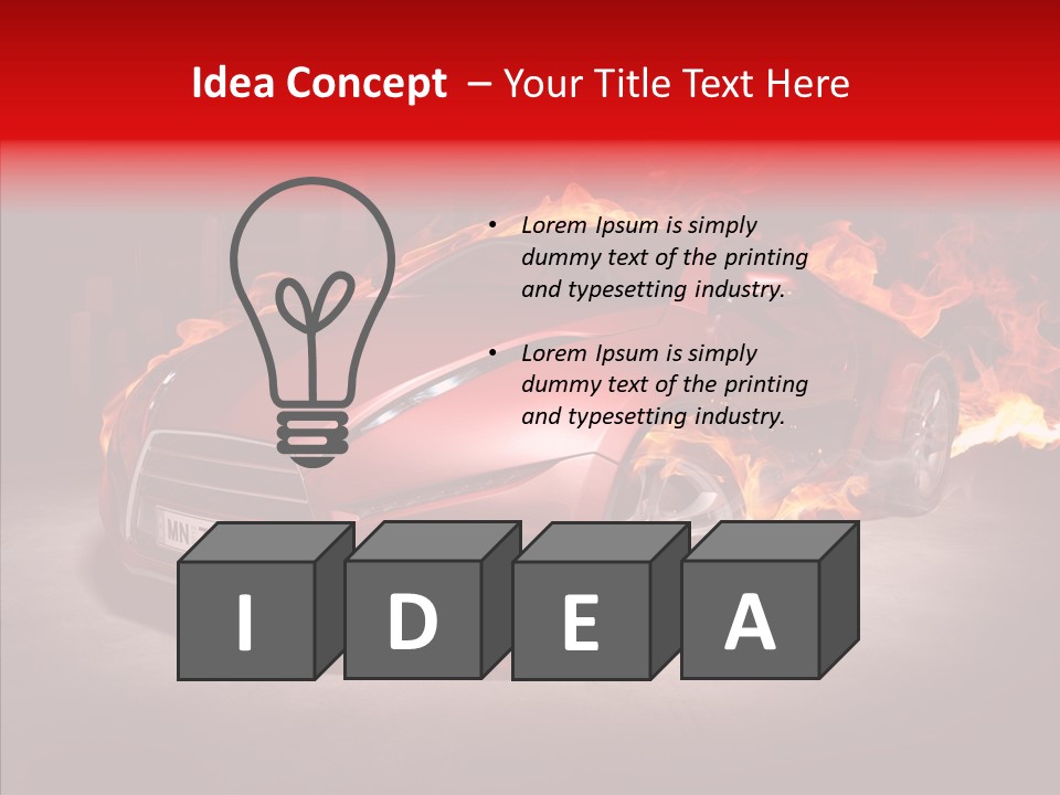 Fire Car PowerPoint Template