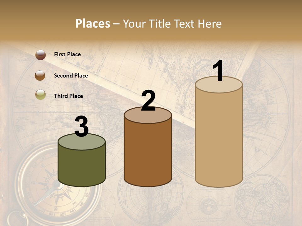 Old Map And Compass PowerPoint Template