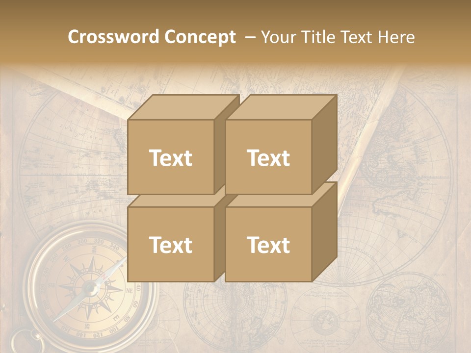 Old Map And Compass PowerPoint Template