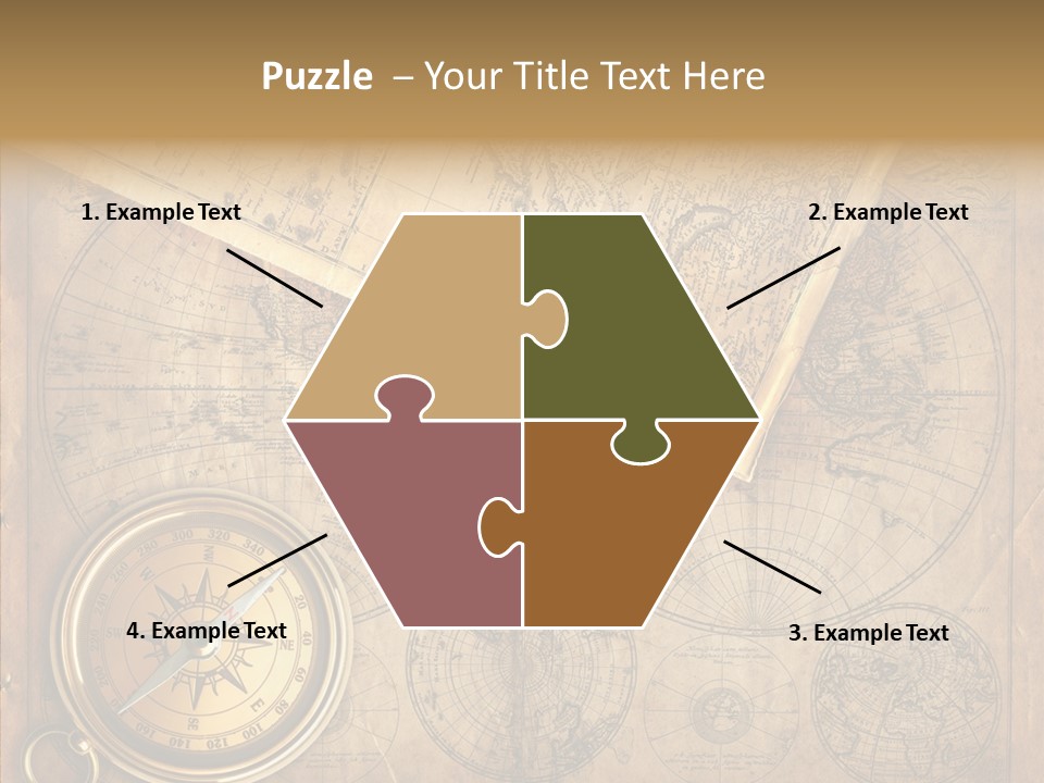 Old Map And Compass PowerPoint Template