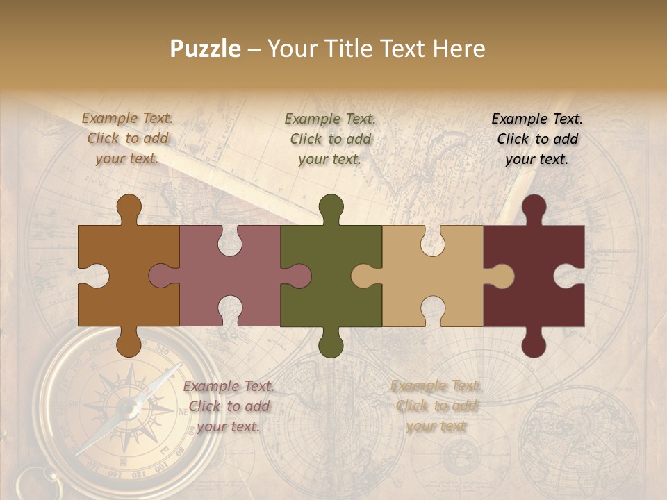 Old Map And Compass PowerPoint Template