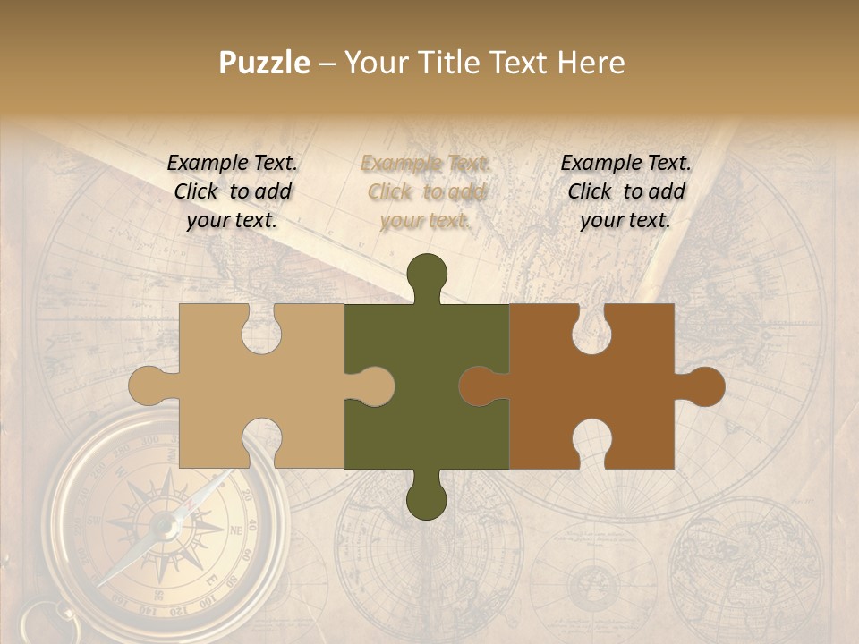 Old Map And Compass PowerPoint Template