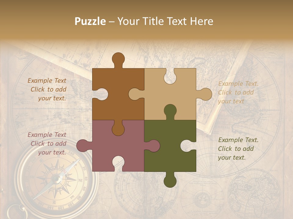Old Map And Compass PowerPoint Template