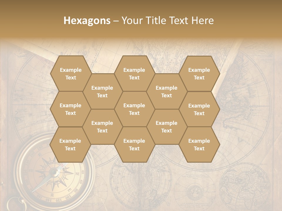 Old Map And Compass PowerPoint Template