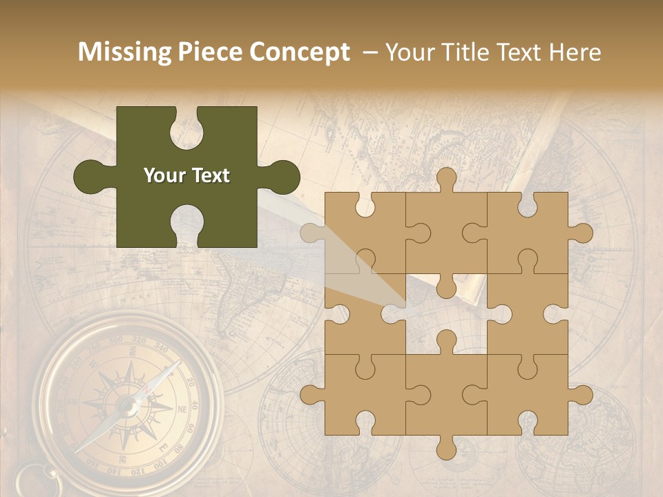 Old Map And Compass PowerPoint Template