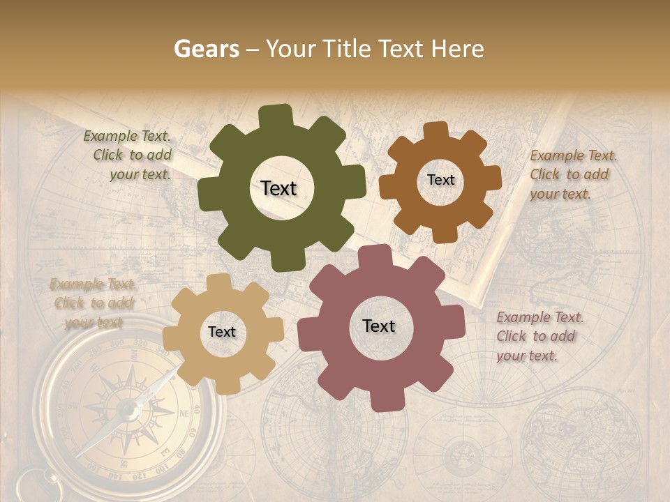 Old Map And Compass PowerPoint Template