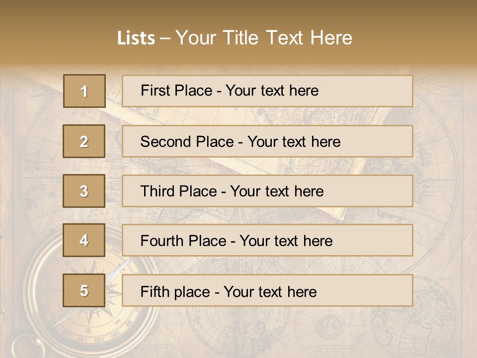 Old Map And Compass PowerPoint Template