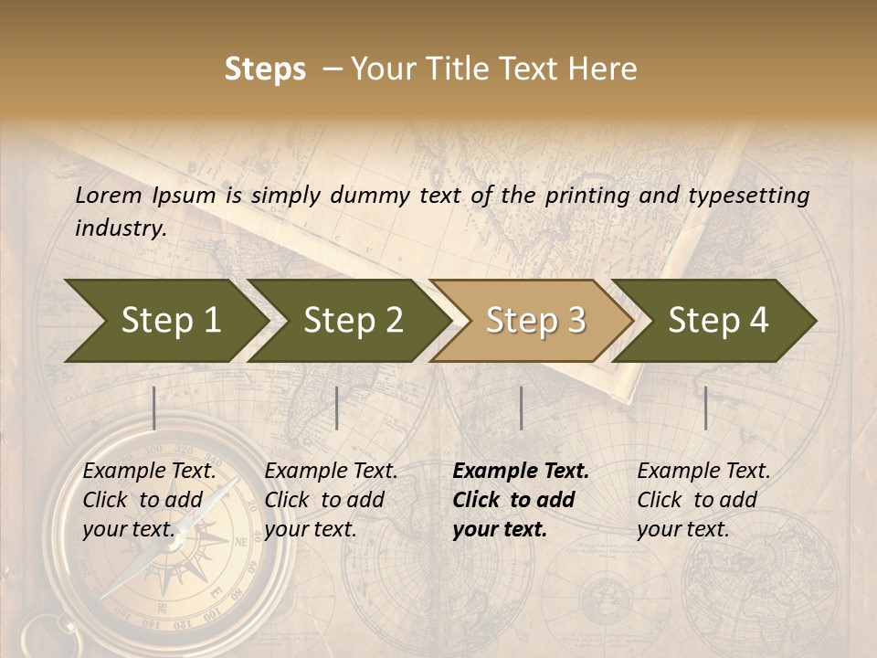 Old Map And Compass PowerPoint Template
