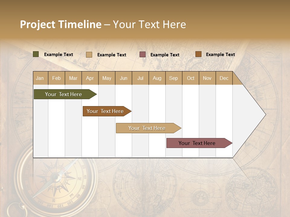 Old Map And Compass PowerPoint Template