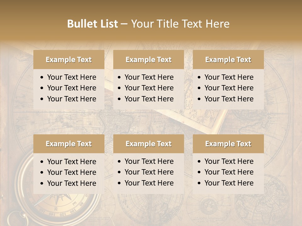 Old Map And Compass PowerPoint Template