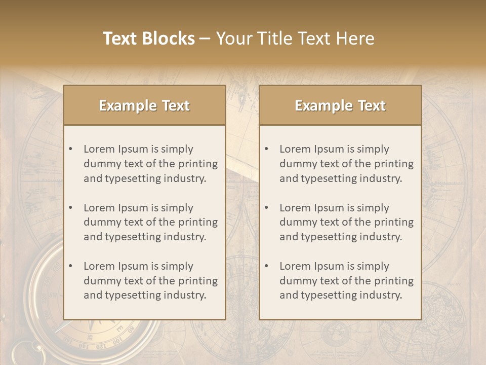 Old Map And Compass PowerPoint Template