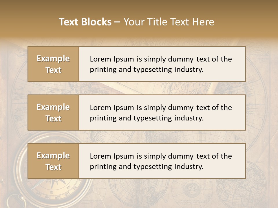 Old Map And Compass PowerPoint Template