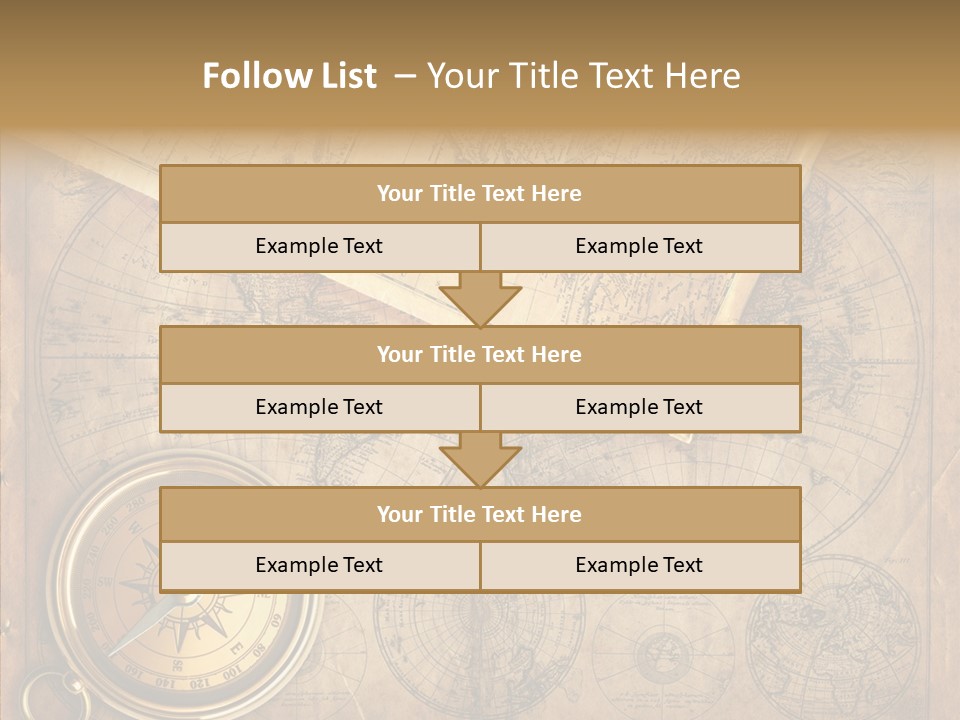 Old Map And Compass PowerPoint Template
