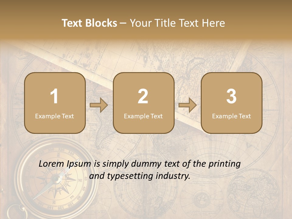 Old Map And Compass PowerPoint Template