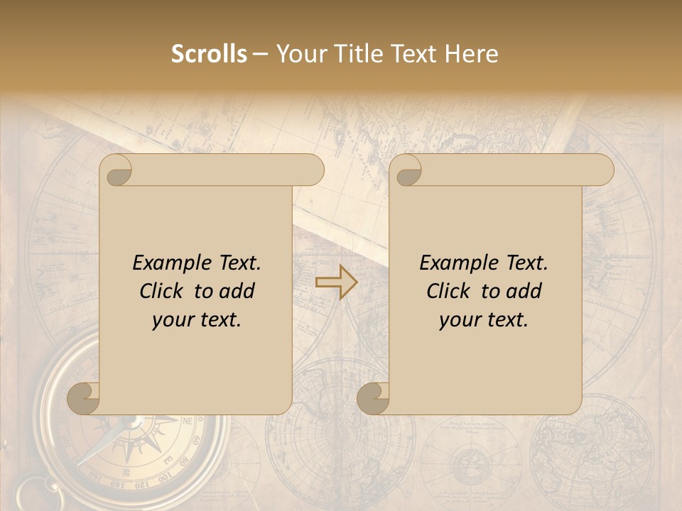 Old Map And Compass PowerPoint Template