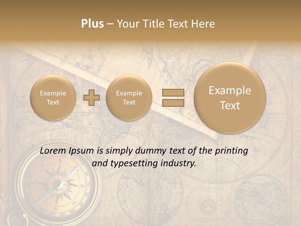 Old Map And Compass PowerPoint Template