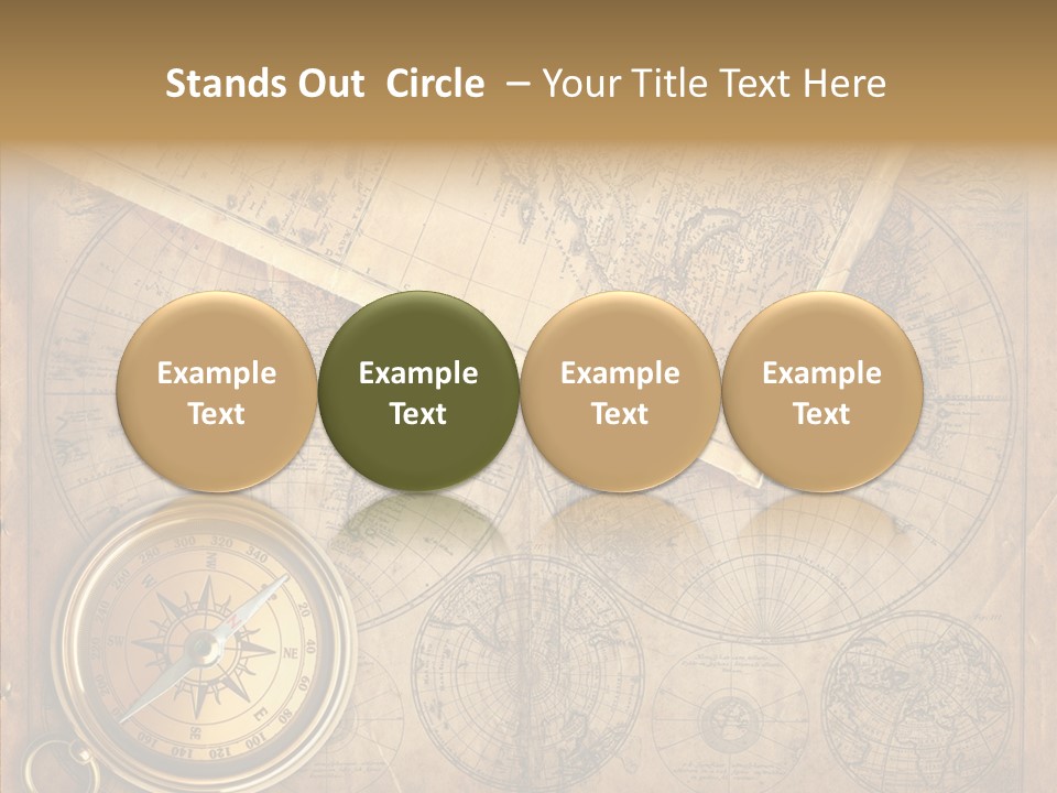 Old Map And Compass PowerPoint Template