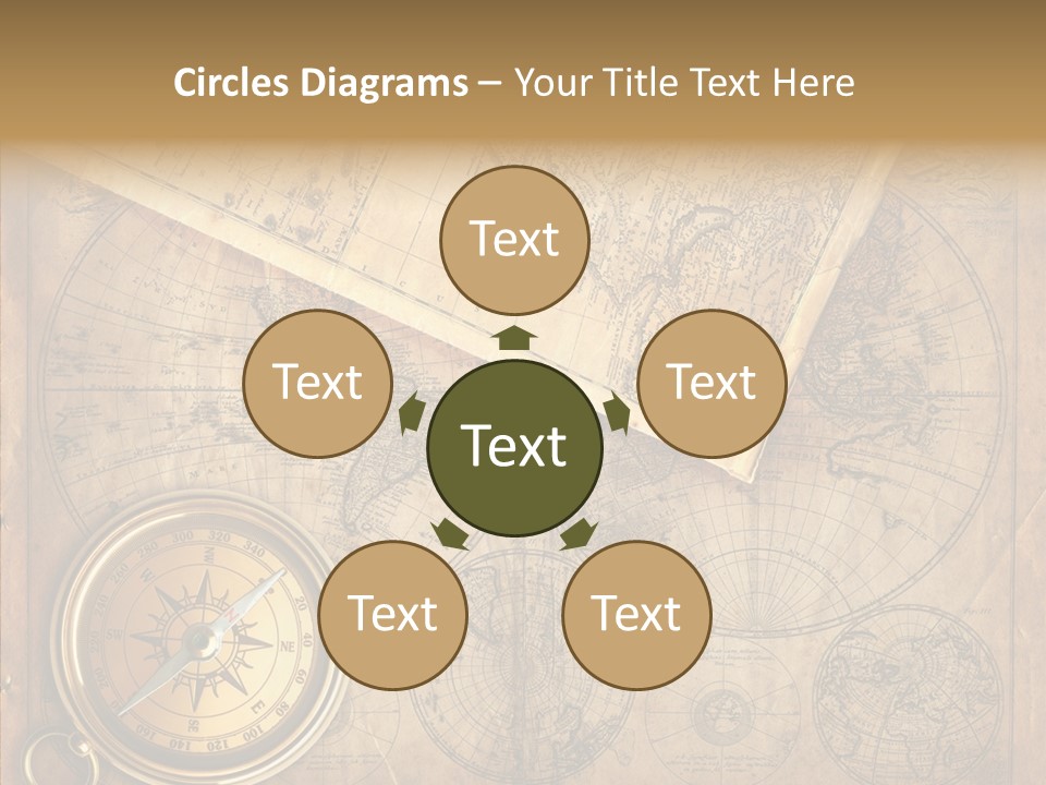 Old Map And Compass PowerPoint Template