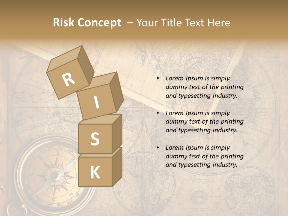 Old Map And Compass PowerPoint Template