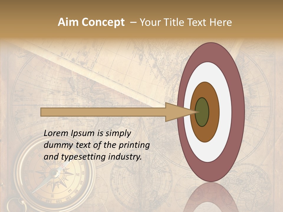 Old Map And Compass PowerPoint Template