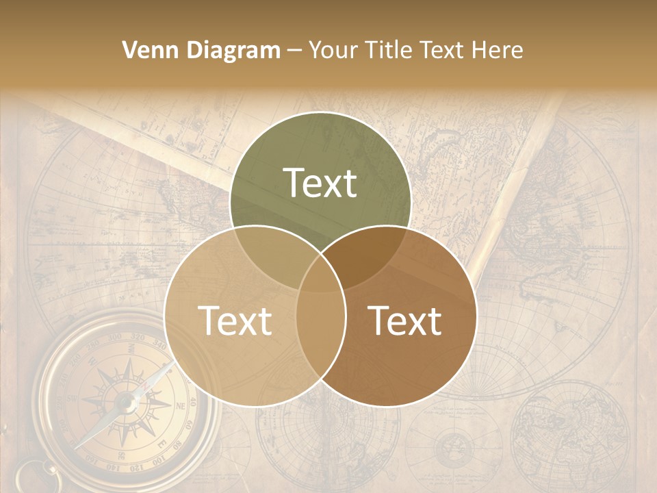 Old Map And Compass PowerPoint Template