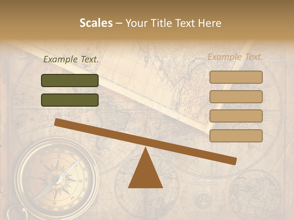 Old Map And Compass PowerPoint Template