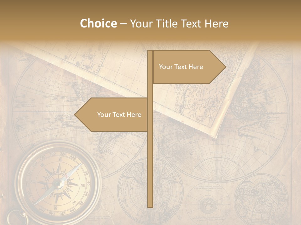 Old Map And Compass PowerPoint Template