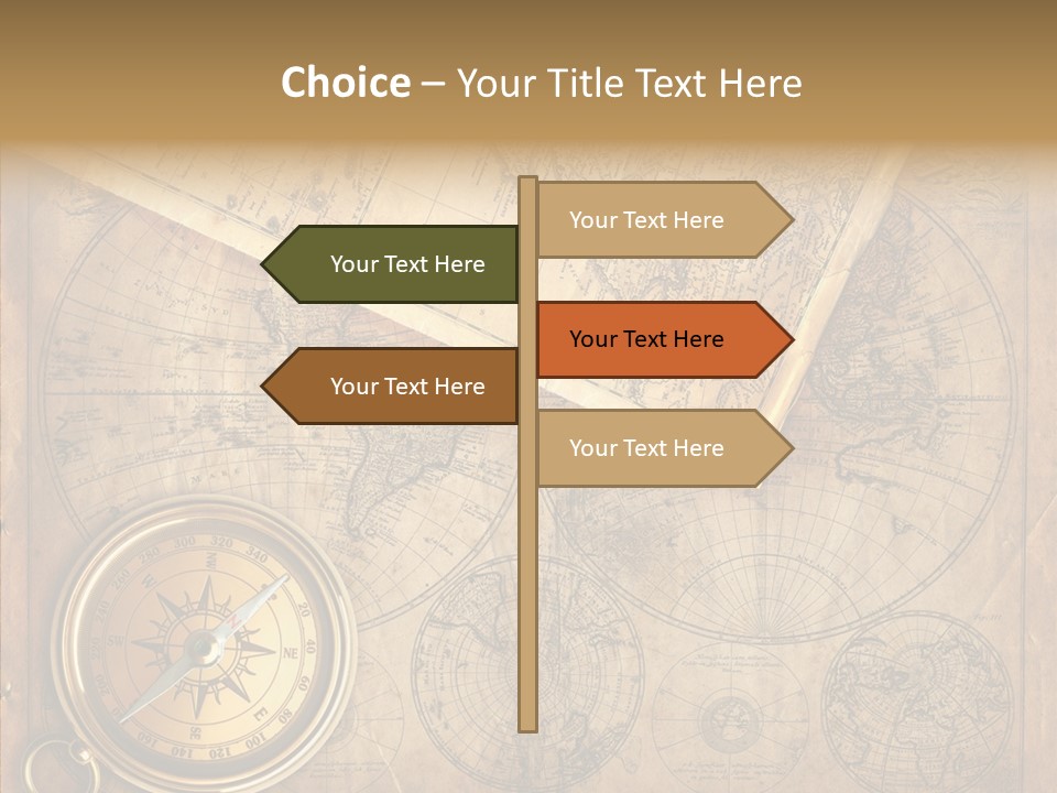 Old Map And Compass PowerPoint Template