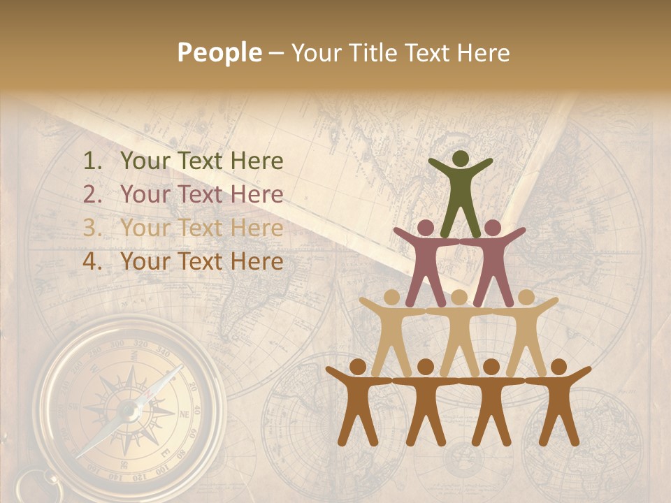 Old Map And Compass PowerPoint Template