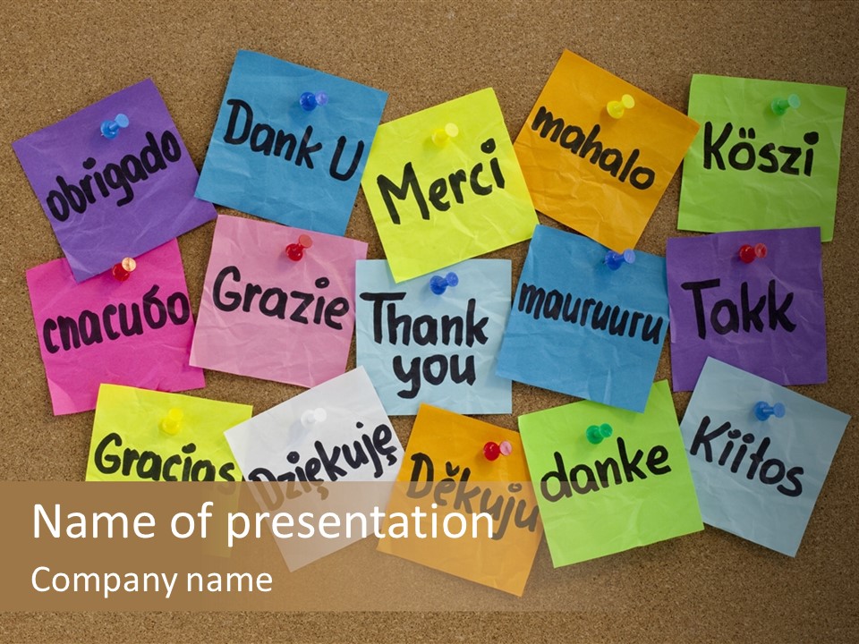Thank You In Different Languages PowerPoint Template