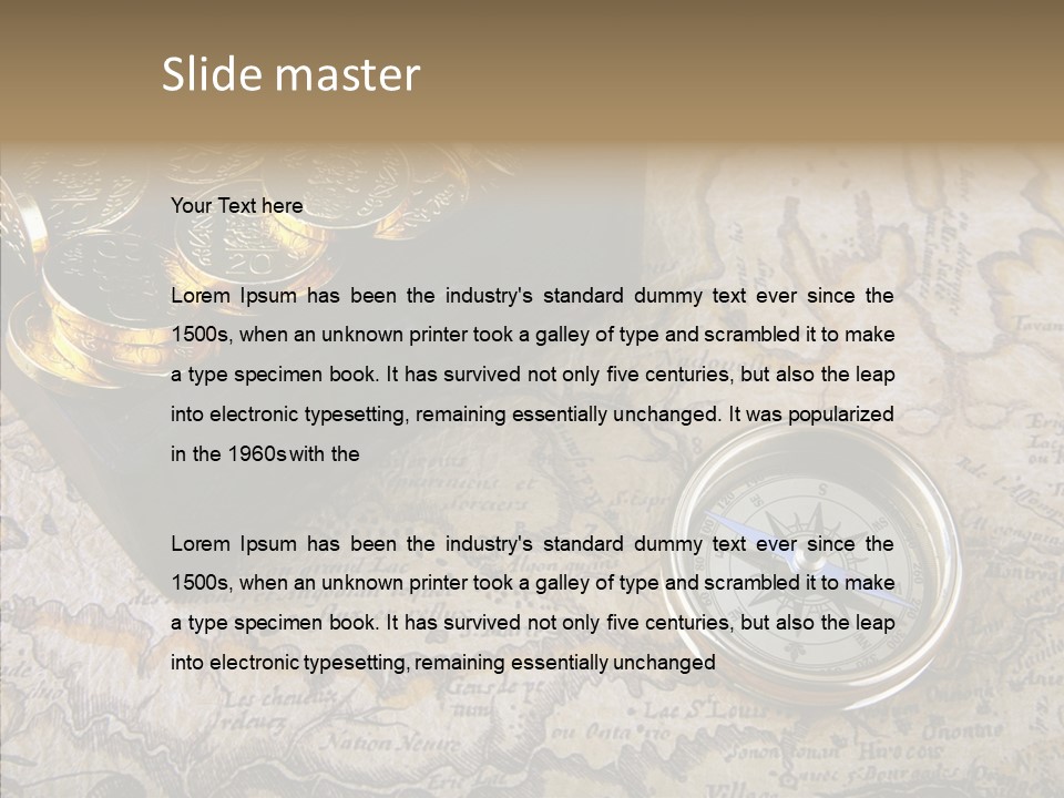 Treasure Chest And Map PowerPoint Template