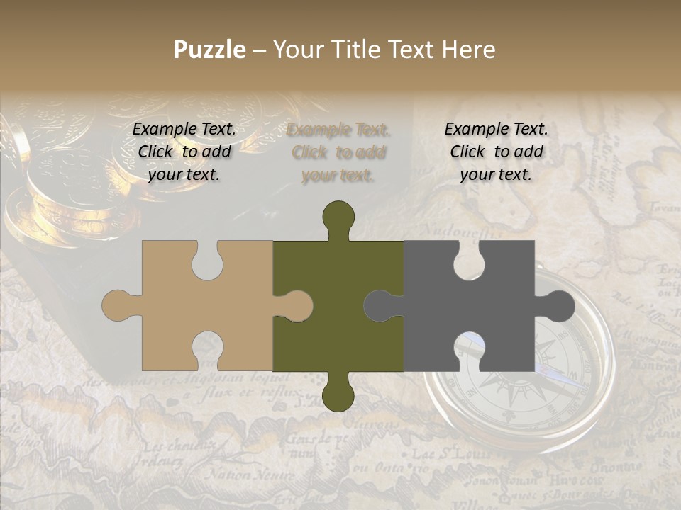 Treasure Chest And Map PowerPoint Template